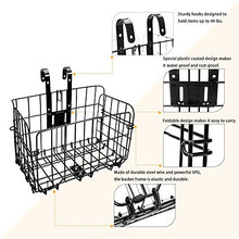 Load image into Gallery viewer, HOMEE Folding Rear Bike Basket - Wire Mesh Detachable Front Bag, Handlebar Basket Rear Hanging Bicycle Bag Cargo Rack for Mountain Bike Accessories Storage Frame 1 Pack Gift for Father's Day
