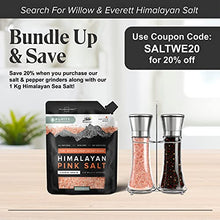 Load image into Gallery viewer, Willow &amp; Everett Salt and Pepper Grinder Set - Stainless Steel Refillable Salt &amp; Peppercorn Shakers
