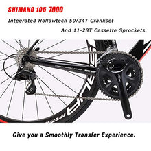Load image into Gallery viewer, Carbon Road Bike, SAVA HERD6.0 T800 Carbon Fiber 700C Road Bicycle with 105 22 Speed Groupset Ultra-Light Carbon Wheelset Seatpost Fork Bicycle Black Grey 52cm
