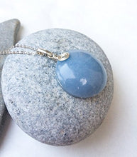Load image into Gallery viewer, Natural Celestite/ Angelite sterling silver handmade pendant
