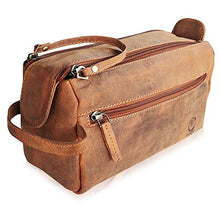 Load image into Gallery viewer, Leather Toiletry Bag for Men - Hygiene Organizer Travel Dopp Kit By Rustic Town
