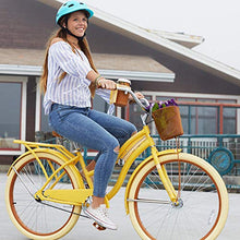 Load image into Gallery viewer, Huffy Nel Lusso Women's Classic Cruiser Bike Frame Yellow, 26"
