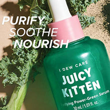 Load image into Gallery viewer, I DEW CARE Juicy Kitten | Purifying Power-Green Face Serum with Niacinamide | Korean Skin Care, Vegan, Cruelty-free, Paraben-free | Gifts For Mom and Women
