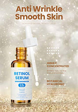 Load image into Gallery viewer, HOPEMATE Natural Facial Retinol Serum with Hyaluronic Acid&amp; Vitamin E, New Skin Treatment Formula, Organic Anti Wrinkle Reducer, Anti Aging Moisturizer, Dark Circles, Scar, Sun Damage Corrector
