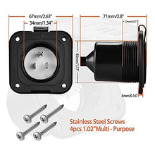 Load image into Gallery viewer, Bundle |WELLUCK 15 Amp 125V AC Power Inlet Port Plug with Integrated 18" Extension Cord, NEMA 5-15 RV Flanged Inlet with Waterproof &amp; Back Cover, 2 Pole 3-Wire Shore Power Plug for Boat
