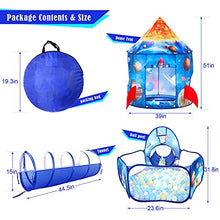 Load image into Gallery viewer, PigPigPen 3pc Kids Play Tent for Boys with Ball Pit, Crawl Tunnel, Rocket Ship Tents for Toddlers, Baby Space World Playhouse Toys, Boys Indoor&amp; Outdoor Play House, Perfect Kid’s Gifts

