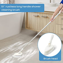 Load image into Gallery viewer, Qaestfy Shower Scrubber &amp; Cleaning Brush Combo Tub and Tile Scrubber Cleaner Scrub Brushes with 51'' Long Handle Tool for Bathroom Bathtub Wall Mop Scrubbing Model QAE002
