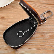 Load image into Gallery viewer, WU Men Women Genuine Leather Car Key Holders Housekeeper for Men Retro Multifunctional Home Keychain Case Female Key Wallet

