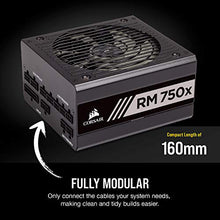 Load image into Gallery viewer, Corsair RMX Series, RM750x, 750 Watt, 80+ Gold Certified, Fully Modular Power Supply (Low Noise, Zero RPM Fan Mode, 105°C Capacitors, Fully Modular Cables, Compact Size) Black

