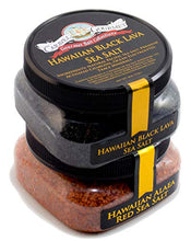 Load image into Gallery viewer, Pacific Sea Salts 2-pack - Hawaiian Alaea Red &amp; Black Lava - Infused With Baked Red Alaea Clay &amp; Activated Charcoal - Flavorful, Mineral-Rich - Kosher, No MSG, Non-GMO - Stackable Jars (8 total oz.)

