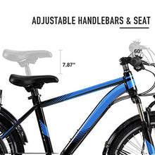 Load image into Gallery viewer, Viribus 7 Speed Mountain Tricycle with Adjustable Handlebars and Seat Three-Wheel Adult Bicycle for Men and Women Complete Beach Cruiser Trike with Basket Lights Bell for Adults (Blue1, 24inch)
