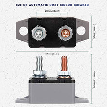 Load image into Gallery viewer, 4 Pieces DC 12V - 24V Automatic Reset Circuit Breaker Circuit Breaker with Cover Stud Bolt for Automotive and More (50 Amp)

