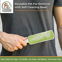 Load image into Gallery viewer, Valerio Pet Hair Remover Brush - Lint Brush - Fur Remover - Fur &amp; Lint Removal - Dog &amp; Cat Hair Remover - Double-Sided Brush with Self-Cleaning Base - for Furniture Clothing Car Seat
