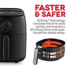 Load image into Gallery viewer, DASH Tasti-Crisp™ Electric Air Fryer Oven Cooker with Temperature Control, Non-Stick Fry Basket, Recipe Guide + Auto Shut Off Feature, 1000-Watt, 2.6Qt, Black
