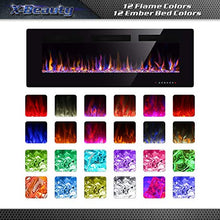 Load image into Gallery viewer, Xbeauty 50" Electric Fireplace in-Wall Recessed and Wall Mounted 1500W Fireplace Heater and Linear Fireplace with Timer/Multicolor Flames/Touch Screen/Remote Control (Black)

