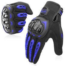Load image into Gallery viewer, COFIT Motorcycle Gloves for Men and Women, Full Finger Touchscreen Motorbike Gloves for BMX ATV MTB Riding, Road Racing, Cycling, Climbing - Blue XXL
