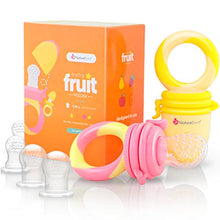 Load image into Gallery viewer, NatureBond Baby Food Feeder/Fruit Feeder Pacifier (2 Pack) - Infant Teething Toy Teether | Includes Additional Silicone Sacs
