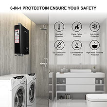 Load image into Gallery viewer, Tankless Water Heater Natural Gas, Camplux On Demand Hot Water Heater Indoor for 2-3 Persons Home Use, 2.64 GPM, Black
