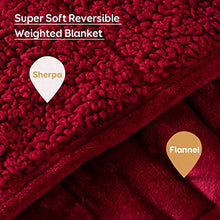 Load image into Gallery viewer, Sivio Sherpa Fleece Weighted Blanket for Adult, 15lbs Heavy Fuzzy Throw Blanket with Soft Plush Flannel, Reversible Twin-Size Super Soft Extra Warm Cozy Fluffy Blanket, 60x80 Inch Dual Sided Burgundy

