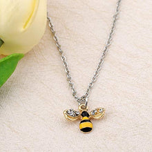 Load image into Gallery viewer, FUSTMW Crystal Bumblebee Pendant Necklace Infinity Love Charm Flying Honeybee Insect Jewelry Gifts (45cm+5cm Necklace)
