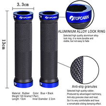 Load image into Gallery viewer, TOPCABIN Double Lock on Locking Bicycle Handlebar Grips Cycle Bicycle Mountain Bike BMX Floding (a Pair) Blue Gold Red (Blue (a Pair))
