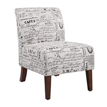 Load image into Gallery viewer, Linon Linen Script Lily, Dark Walnut Chair, 21.5" W x 29.5" D X 31.5" H
