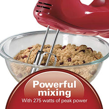 Load image into Gallery viewer, Hamilton Beach 6-Speed Electric Hand Mixer, Beaters and Whisk, with Snap-On Storage Case, Red
