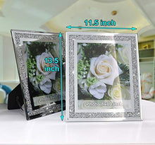 Load image into Gallery viewer, Crushed Diamond Wedding Mirror Photo Frame, Crystal Silver Glass Picture Frame For Photograph Size 8x10 inch, Pack of 2 Pieces, table top Stand frame &amp; Wall Frame. Bling Sparkle Crushed Diamond Home Decor.
