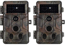 Load image into Gallery viewer, 2-Pack No Glow Game &amp; Deer Trail Cameras 24MP 1296P H.264 Video 100ft Night Vision Motion Activated 0.1S Trigger Speed Waterproof Farm &amp; Yard Cameras for Home Surveillance &amp; Outdoor Wildlife Hunting
