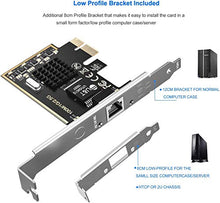 Load image into Gallery viewer, 2.5GBase-T PCIe Network Adapter with 1 Port, 2500/1000/100Mbps PCI Express Gigabit Ethernet Card RJ45 LAN Controller Support Windows Server/Windows/Linux, Standard and Low-Profile Brackets Included
