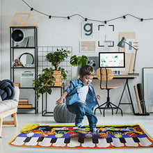 Load image into Gallery viewer, RenFox Kids Musical Mats, Music Piano Keyboard Dance Floor Mat Carpet Animal Blanket Touch Playmat Early Education Toys for Baby Girls Boys(43.3x14.2in)
