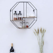 Load image into Gallery viewer, SPDELP Octagon Floating Shelf Wall Mounted Hanging Shelves, Wood Wall Storage
