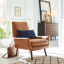 Load image into Gallery viewer, Amazon Brand – Rivet Jamie Leather Mid-Century Modern Low Arm Accent Chair, 31"W, Cognac
