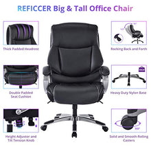 Load image into Gallery viewer, High Back Executive Office Chair - Big Tall Bonded Leather Ergonomic Computer Desk Swivel Chair, Thick Padded Headrest Wide Armrest
