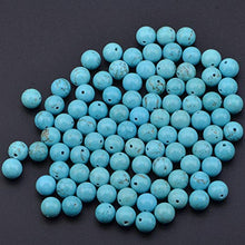Load image into Gallery viewer, LPBeads 100PCS 8mm Blue Turquoise Gemstone Round Loose Beads for Jewelry Making with Crystal Stretch Cord
