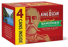 Load image into Gallery viewer, King Oscar Wild Caught Sardines in Extra Virgin Olive Oil, 3.75 Ounce (Pack of 4)
