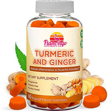 Load image into Gallery viewer, Turmeric Curcumin &amp; Ginger Chewable Gummies for Adults and Children. Anti Inflammatory Supplement for Joint Relief. Vegan Friendly, Kosher &amp; Halal, Gluten Free, Non GMO. 60 Count
