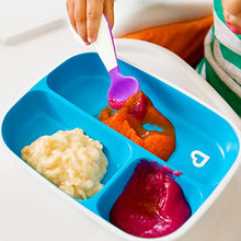 Load image into Gallery viewer, Munchkin Splash 4 Piece Toddler Divided Plate and Bowl Dining Set, Blue/Green
