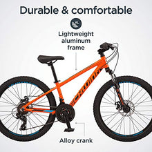 Load image into Gallery viewer, Schwinn High Timber ALX Youth/Adult Mountain Bike, Aluminum Frame and Disc Brakes, 24-Inch Wheels, 21-Speed, Orange
