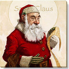 Load image into Gallery viewer, Darren Gygi Christmas Canvas Wall Art, Museum Quality Holiday Giclee Print, Gallery Wrapped, Handcrafted in The USA (5x5, Santa Claus)
