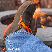 Load image into Gallery viewer, Twisted X Men's Steel Toe Chukka Driving Moc - Handcrafted Leather Safety Toe Shoes with Slip Resistant Outsole - Comfortable, Durable, and Stylish Lace-Up Boots, Bomber/Neon Orange, 9.5 M
