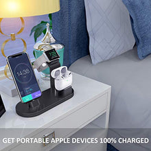 Load image into Gallery viewer, OLEBR 3 in 1 Charging Stand Compatible with iWatch Series 5/4/3/2/1, AirPods and iPhone 11/11 Pro/11 Pro Max/Xs/X Max/XR/X/8/8Plus/7/7 Plus /6S /6S Plus(Original Charger &amp; Cables Required) Black
