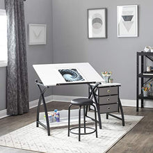 Load image into Gallery viewer, SD Studio Designs 13326 Comet Center with Stool, Black/White, 50" W x 23.75" D x 29.5" H
