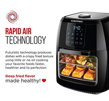 Load image into Gallery viewer, Chefman 6.3 Quart Digital Air Fryer+ Rotisserie, Dehydrator, Convection Oven, 8 Presets to Air Fry, Roast, Dehydrate, Bake &amp; More, BPA-Free, Auto Shut-Off, Accessories Included, XL Family Size, Black
