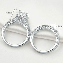 Load image into Gallery viewer, Newshe Engagement Wedding Ring Set for Women 925 Sterling Silver 1.5ct Princess White AAA Cz Size 6
