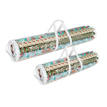 Load image into Gallery viewer, Elf Stor 798976 Christmas Birthday Holiday Storage Set of 2 | Holds 40" &amp; 31" Wrapping Paper Rolls, One Bag for Each, 1 Pack Clear
