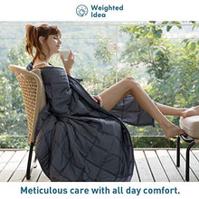 Load image into Gallery viewer, Weighted Idea Cool Weighted Blanket Twin Size 15 lbs Adults (48''x78'', 100% Natural Cotton, Grey)
