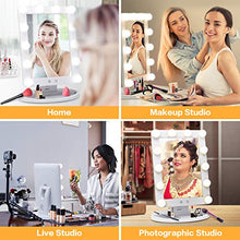 Load image into Gallery viewer, Makeup Vanity Mirror with Light Bulbs - 3 Color Lighting Modes Hollywood Style Tabletops Lighted Cosmetic Mirror with 12 Dimmable LED Bulbs and Touch Control Design

