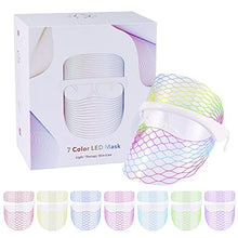 Load image into Gallery viewer, L E D Face Mask Light Therapy, 7 Colors Light Facial Mask for Skin Care, Light Therapy Mask for Facial Rejuvenation, Portable, Rechargeable, Wireless
