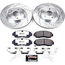 Load image into Gallery viewer, Power Stop K5857-26 Front Z26 Carbon Fiber Brake Pads with Drilled &amp; Slotted Brake Rotors Kit
